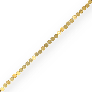 Abalorios Hematita hex&aacute;gono Dorado