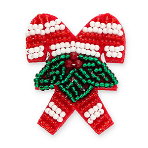 Broches bast&oacute;nes de caramelo con motivos navide&ntilde;os Rojo-verde-blanco