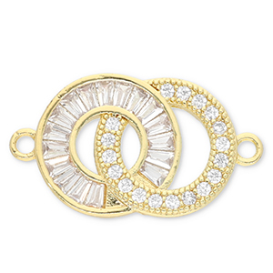 Metal TQ lat&oacute;n entrepieza redondos Dorado-transparente