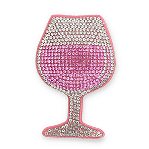 Colgantes llamativos con strass copa de vino Rosa-cristal-rosa claro