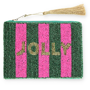 Neceser "Jolly" Verde oscuro-fucsia-dorado