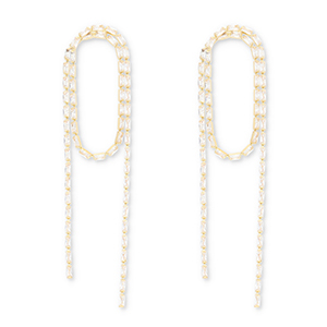 Pendiente de lat&oacute;n Eco-brass&reg; con zirc&oacute;n Dorado-cristal