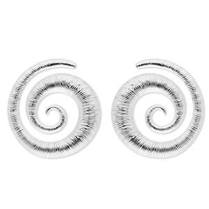 Pendientes Acero Inox espiral Plateado