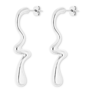 Pendientes Acero Inox gota Plateado
