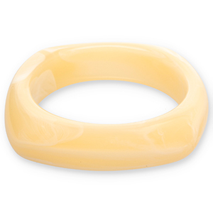 Pulseras bangle de resina Amarillo vainilla-blanco