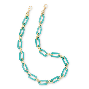 Correas de mu&ntilde;eca trendy para m&oacute;vil en acr&iacute;lico Verde persa-dorado