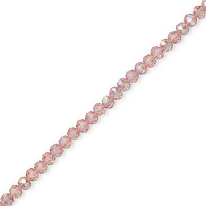 Abalorios faceteados disco 4x3mm Rosa claro-revestimiento pearl shine