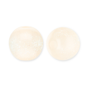 Abalorios acr&iacute;licos con glitter 6 mm Amarillo vainilla-turquesa