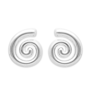 Pendientes Acero Inox espiral Plateado