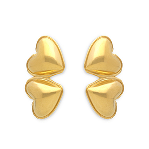Pendientes Acero Inox coraz&oacute;n Dorado