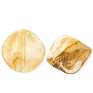 Abalorios acr&iacute;licos org&aacute;nico Naranja &aacute;mbar-blanco/marr&oacute;n