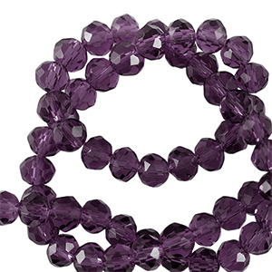 Abalorios faceteados disco 3x2mm Morado berenjena