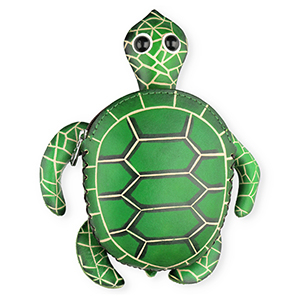 Monedero peque&ntilde;os de cuero tortuga Verde-beige arena-negro-blanco