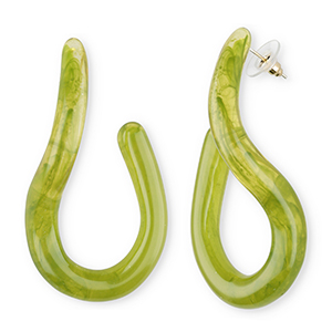 Pendientes resina trendy Verde multicolor