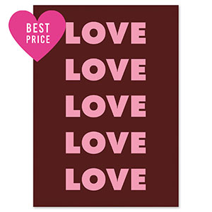 BY31&reg; Tarjetas para joyer&iacute;a "Love" Marr&oacute;n oscuro-rosa oscuro