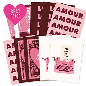 BY31&reg; Tarjetas para joyer&iacute;a surtidas Rosa-marr&oacute;n oscuro-blanco