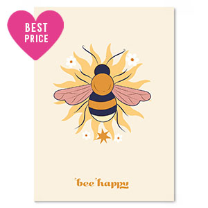 Tarjetas para joyer&iacute;a ''bee happy" Amarillo