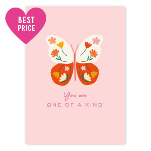 Tarjetas para joyer&iacute;a "You are one of a kind" Rosa claro