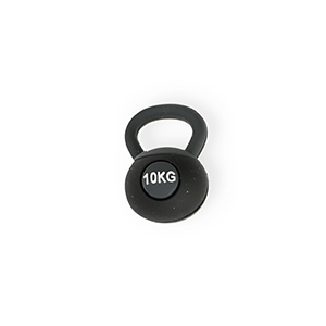 Colgantes llamativos kettlebell "10kg" Negro-gris oscuro-blanco