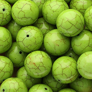 Abalorios de cer&aacute;mica 20mm Verde