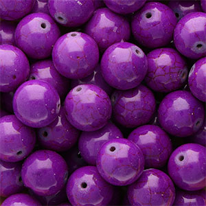 Abalorios de cer&aacute;mica 16mm Morado berenjena