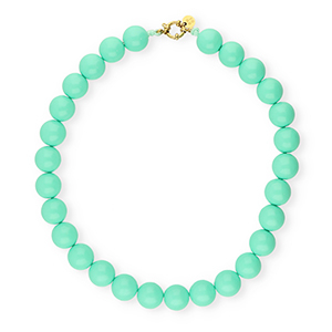 BY31&reg; Collares de abalorios acr&iacute;licos 16mm brillante Cabbage green 13-5714 TCX-dorado