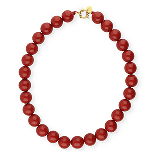 BY31&reg; Collares de abalorios acr&iacute;licos 16mm brillante Salsa rojo 18-1657 TCX-dorado