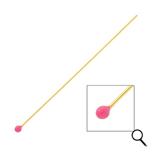 BY31&reg; Fornituras Acero inox bast&oacute;n con cabeza bola 70mm Dorado-rosa magenta