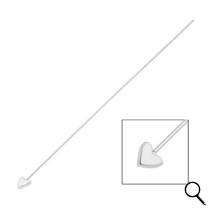 BY31&reg; Fornituras Acero inox bast&oacute;n con cabeza coraz&oacute;n 70mm Plateado