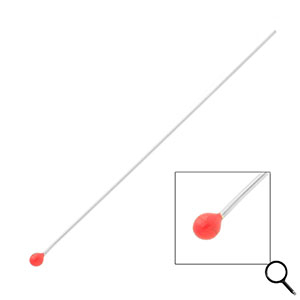 BY31&reg; Fornituras Acero inox bast&oacute;n con cabeza bola 70mm Plateado-rojo