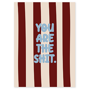 BY31&reg; Tarjetas para joyer&iacute;a "You are the shit" Marr&oacute;n-crema-azul claro