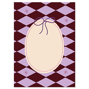 BY31&reg; Tarjetas para joyer&iacute;a &oacute;valo con lazo Marr&oacute;n-p&uacute;rpura-rosa-crema