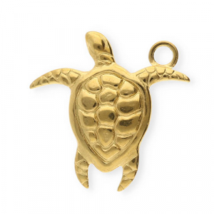 Colgantes Acero Inox tortuga Dorado