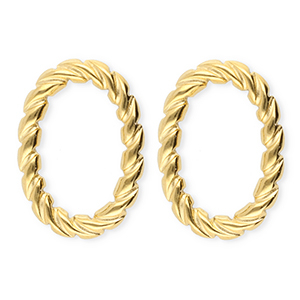 BY31&reg; Pendientes Acero Inox &oacute;valo retorcido Dorado