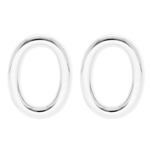 BY31&reg; Pendientes Acero Inox &oacute;valo Plateado