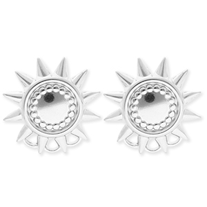 BY31&reg; Fornituras Acero Inox pendientes sol con 3 anillas Plateado