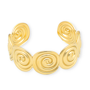 Pulseras Acero Inox bangle espiral Dorado
