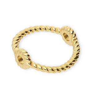 Fornituras acero inox anillo cerrado con 2 anillas 13mm Dorado