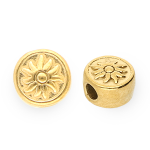 Abalorios acero inox disco con sol Dorado