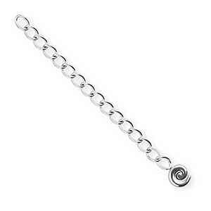 BY31&reg; Fornituras Acero inox extenci&oacute;n set de cadena espiral Plateado