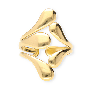 Anillos Acero Inox gotas Dorado