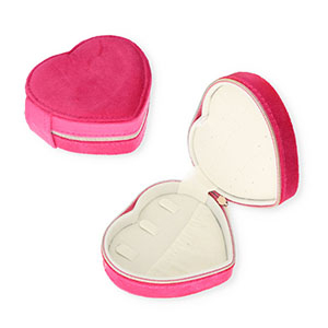 Caja de joyer&iacute;a para viaje coraz&oacute;n Rosa hot