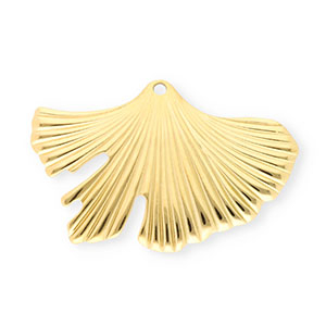 Colgantes Acero Inox hoja Ginkgo Dorado