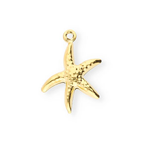 Colgantes Acero Inox estrella de mar Dorado