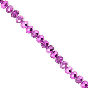 Abalorios faceteados disco 4x3mm P&uacute;rpura orqu&iacute;dea-revestimiento pearl shine