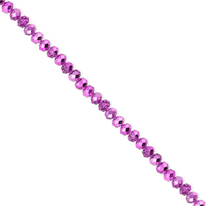 Abalorios faceteados disco 3x2mm P&uacute;rpura orqu&iacute;dea-revestimiento pearl shine