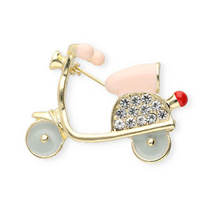 Broches scooter con strass Dorado-rosa nude-blanco-cristal