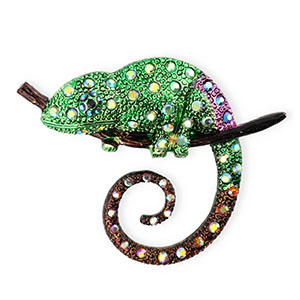 Broches camale&oacute;n con strass Dorado-verde-p&uacute;rpura-marr&oacute;n