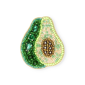Broches aguacate Verde-dorado-transparente