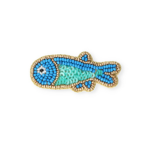 Broches pez Dorado-azul-turquesa